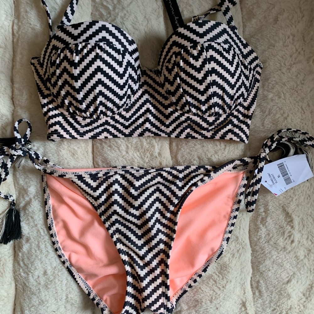 Geometric two-piece bikini  tag reads medium